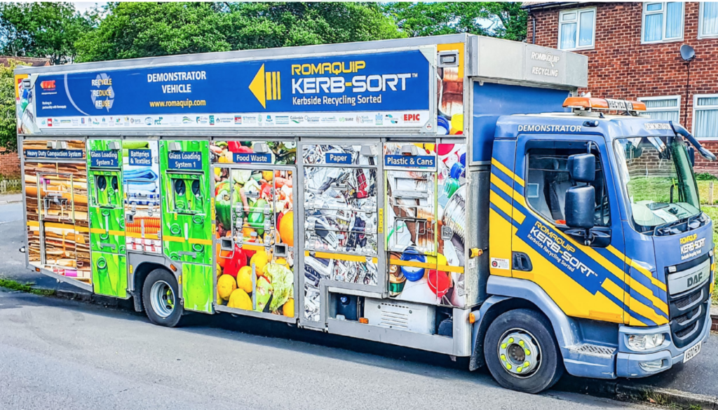 very colourful recycling van